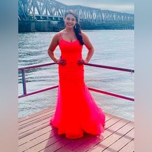 Gorgeous Mermaid Style Coral Prom Dress